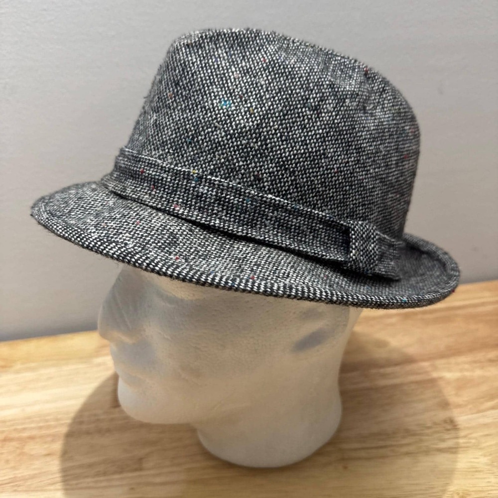 Vintage Black & White Checkered Medium Size Fedora Made In USA